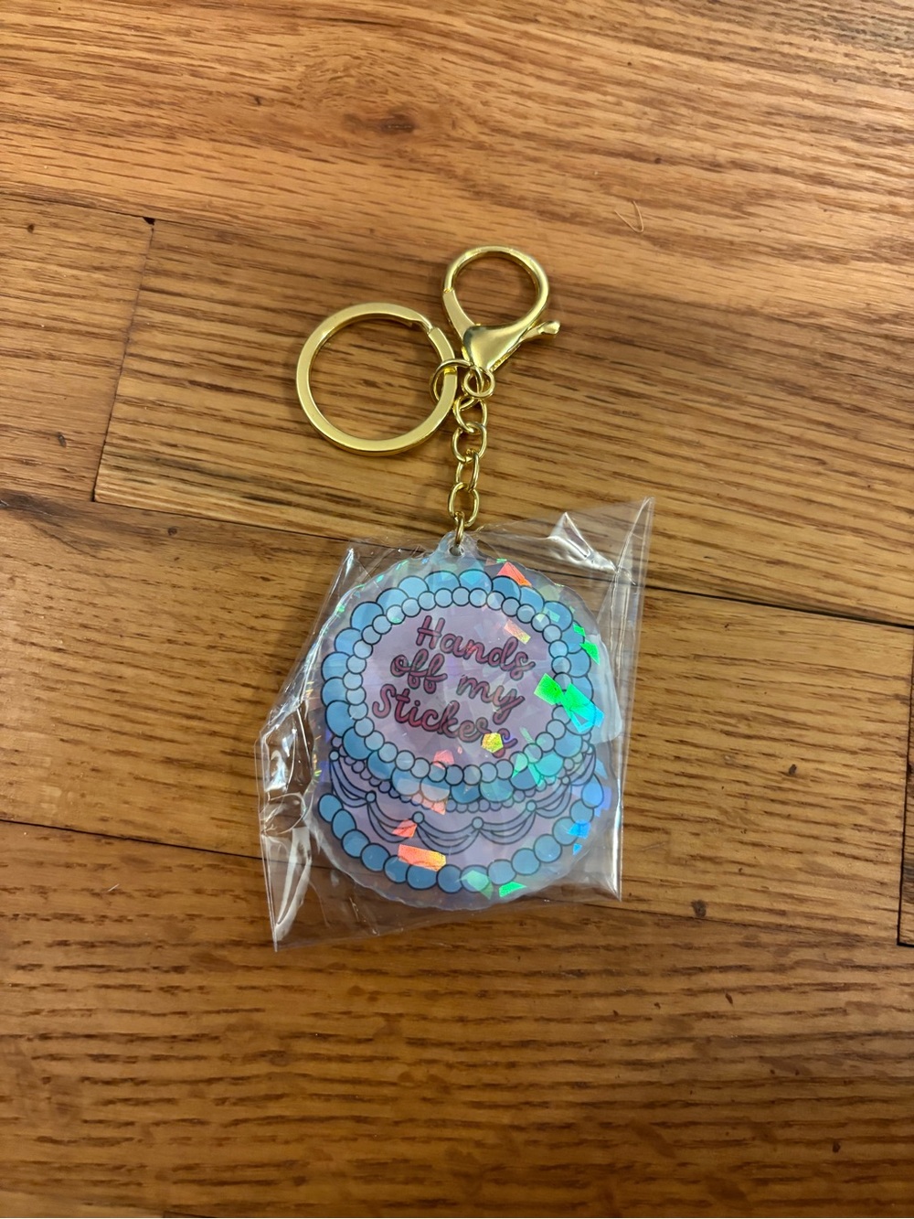 pipsticks Hands off my stickers keychain cake